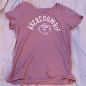 V-neck pink tee Abercrombie & Fitch